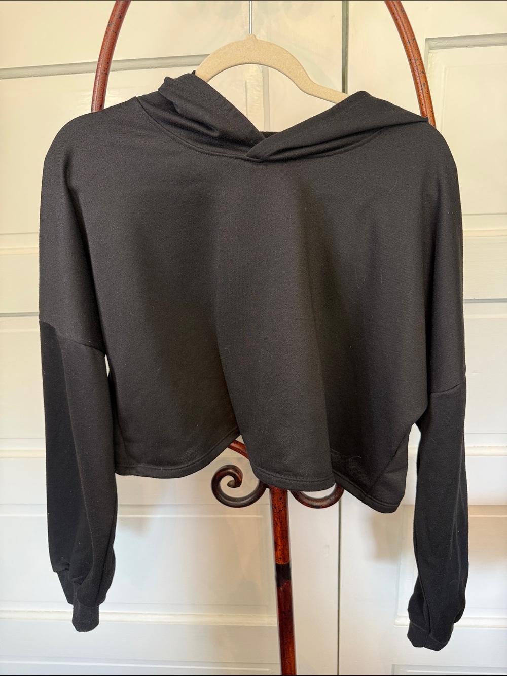 Halara Black Cropped Hoodie Oversized Athletic Lounge Sweatshirt L